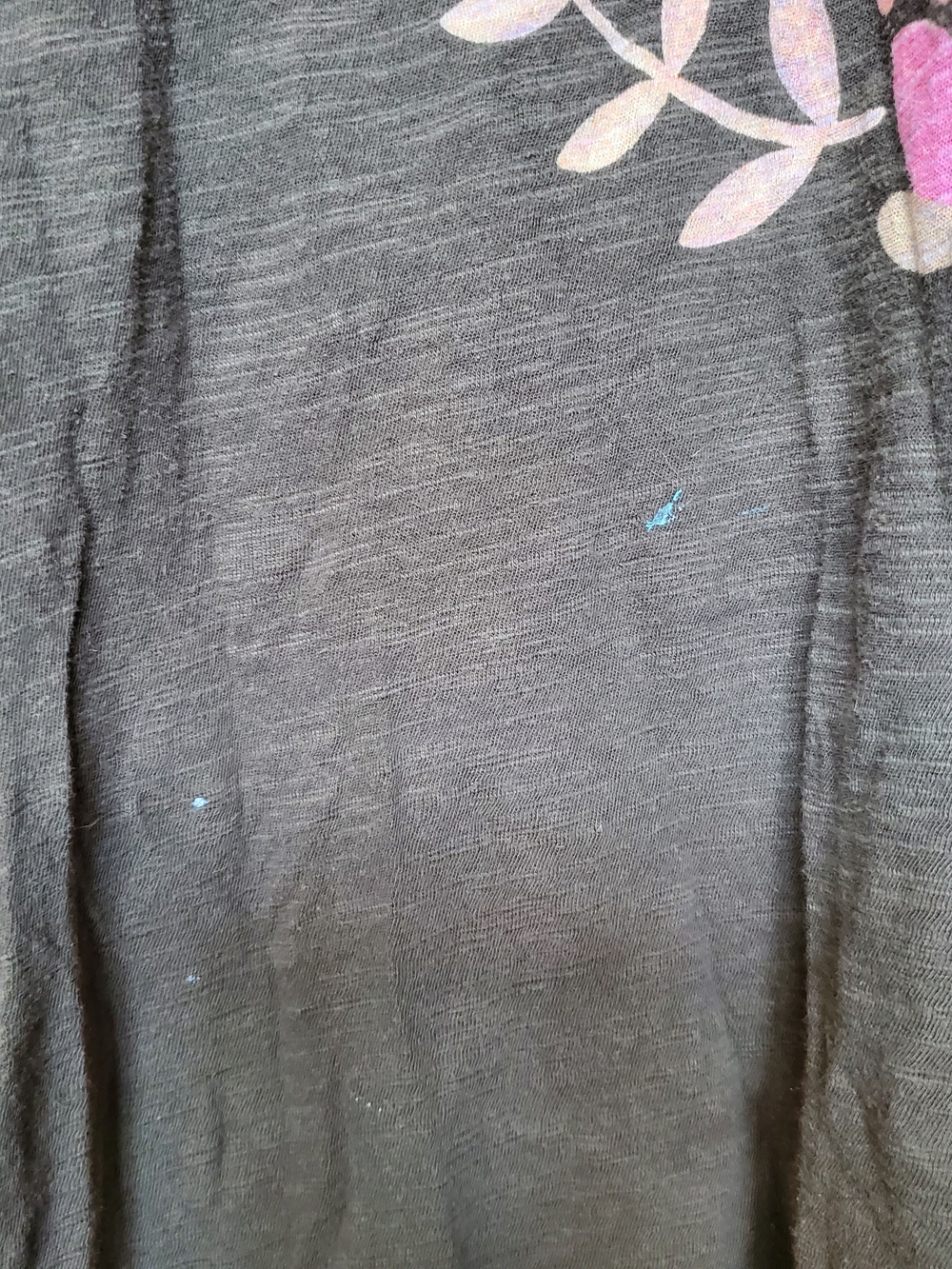 NATURAL LIFE Dark Gray with Pink Floral Medallion Mini Dress. Size XL - Picture 3 of 7